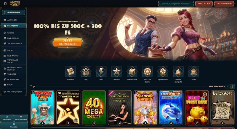 Monsterwin Casino Deutschland: Der ultimative Online Casino Erfahrung - overview